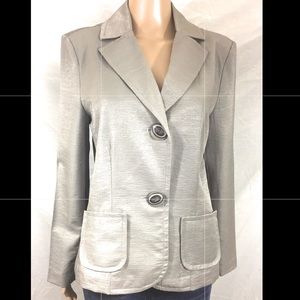 Russell Kemp Blazer Sz 10 Silver Gray Jacket